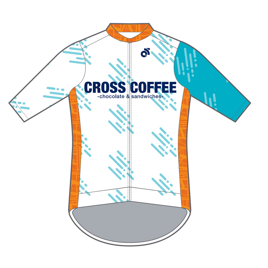 Apexプロ長袖ジャージ / CROSS COFFEE RAINDROP WHITE